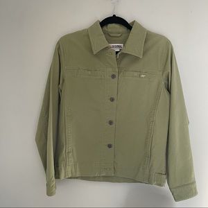 Sorel denim jacket green canvas pockets